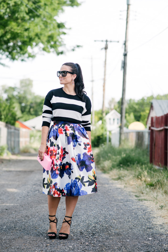 Mixing Floral Print and Stripes